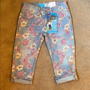 Girls Flower Levi Capris